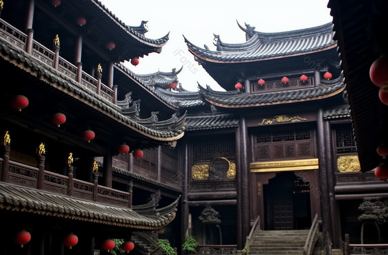 重庆罗汉寺寺庙建筑摄影图,高清,摄影图,摄影图片,图片大全,摄影图免费下载